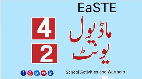 MODULE 4 | Unit 2 | EaSTE Training | QAED App | School Activities and Warmers