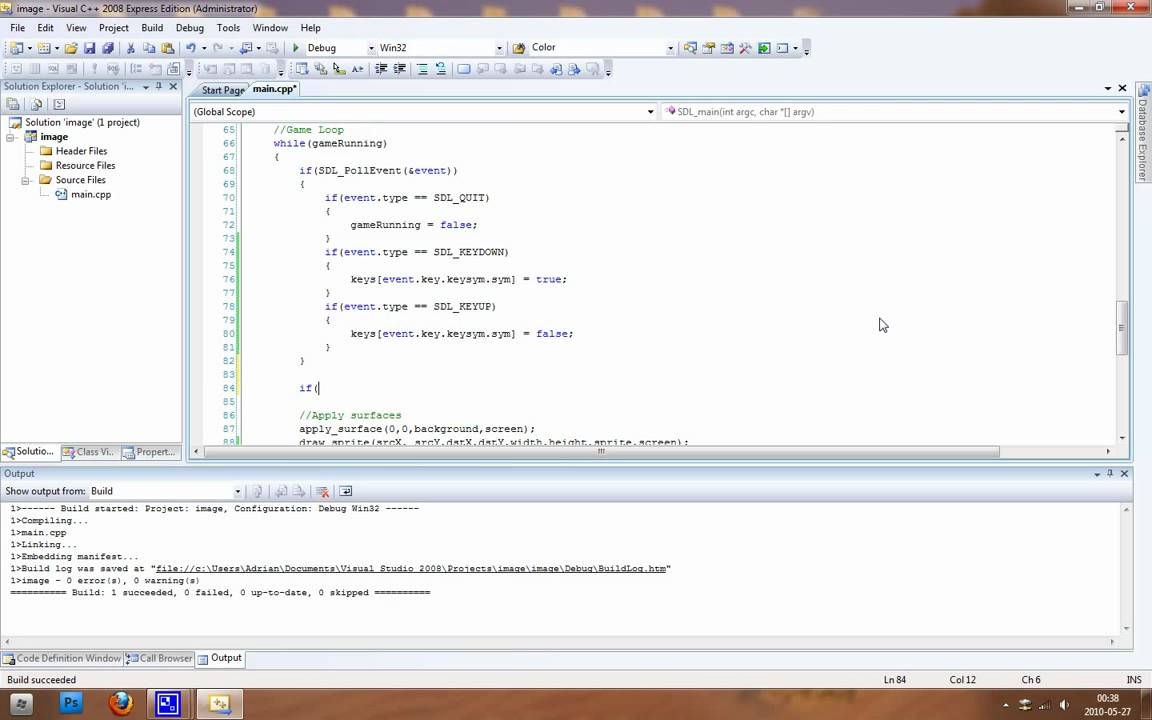 C++/SDL Tutorial 5 - Move around a player by holding down a key. - YouTube
