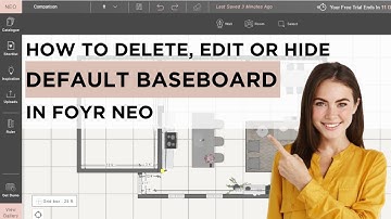 How to delete, edit, or hide the default baseboard in Foyr Neo?