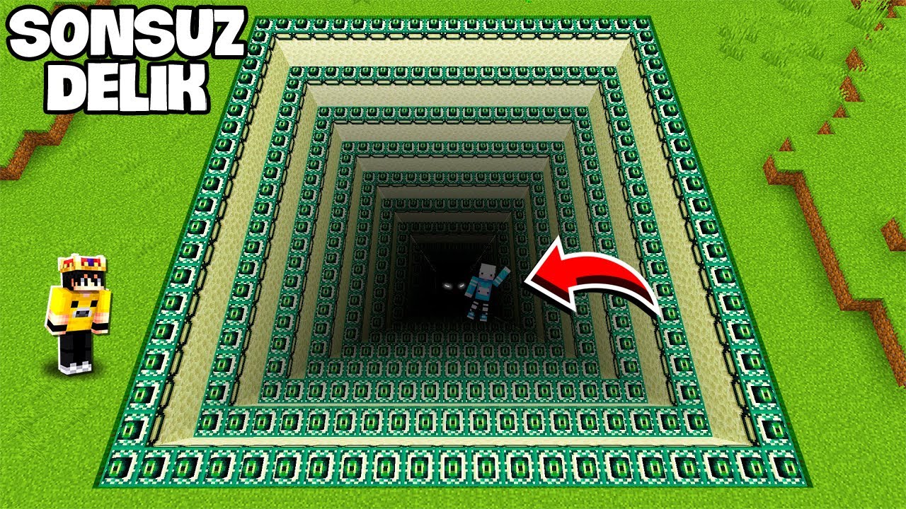 Minecraft'ta SONSUZ DELİK İLE SALAK KARDEŞİMİ TROLLEDİM!!