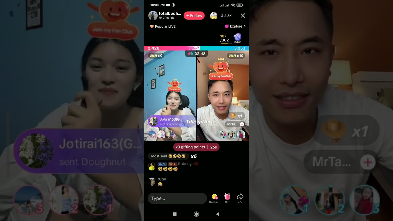 Ghost and Mr Tamang cute tiktok live video ❤️😘