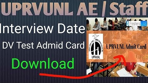 UPRVUNL AE / Staff & Other Various Post Interview Date, DV Test Admit Card 2021