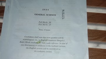 Hslc Exam 2024.... General Science question paper MCQ With Solutions........ SEBA class 10