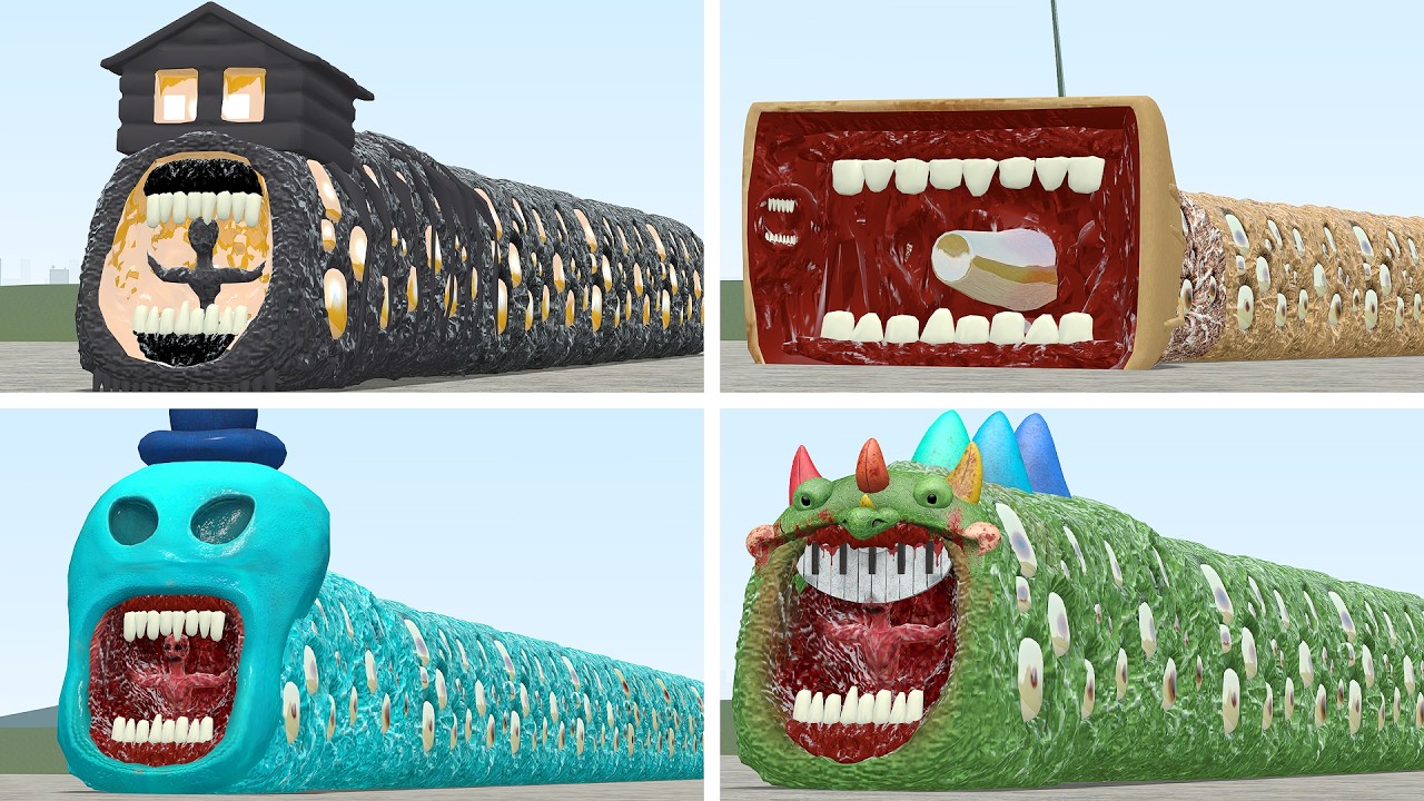 NEW HOUSE HEAD EATER VS MEGAHORN EATER VS DOEY EATER VS PIANOSAUR EATER in Garry's Mod