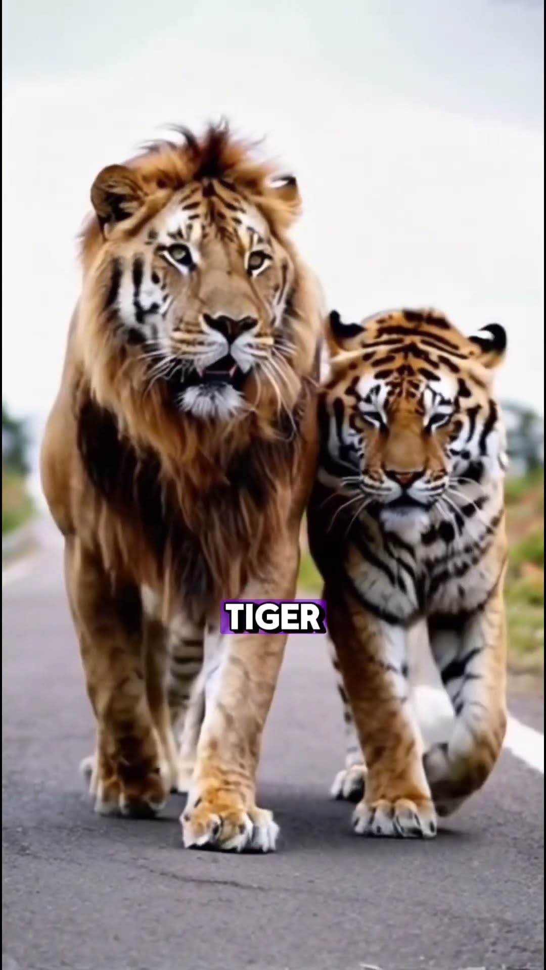 Lion and Tiger United as Family