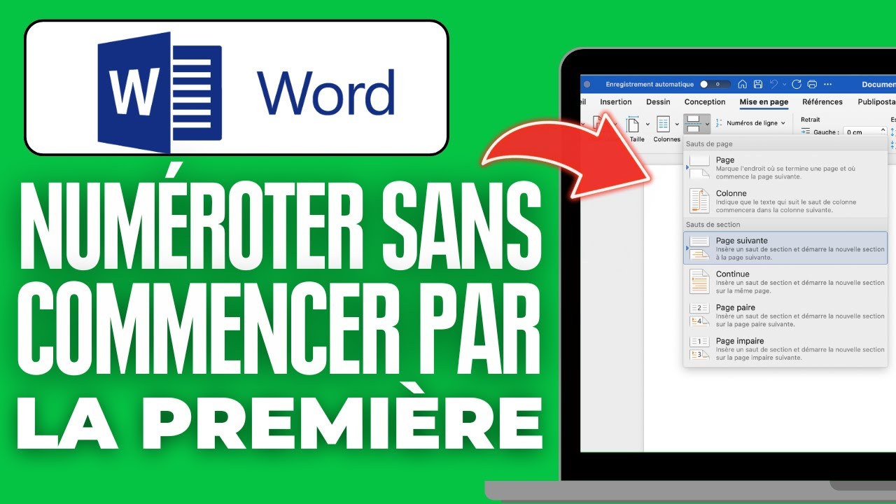 Comment Numéroter Les Pages Sur Word Sans Commencer Par La Première   (2026)