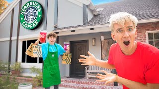 PARKER PANNELL OPENED a STARBUCKS in MY HOUSE! (Customers Showed Up) Stephen Sharer