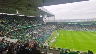 Celtic v Hearts Pre Match, Players coming out of the Tunnel & the Celtic Huddle