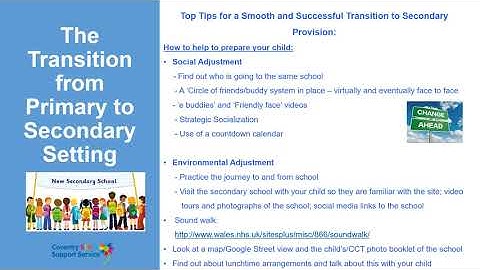 Transition from Primary to Secondary - Top Tips