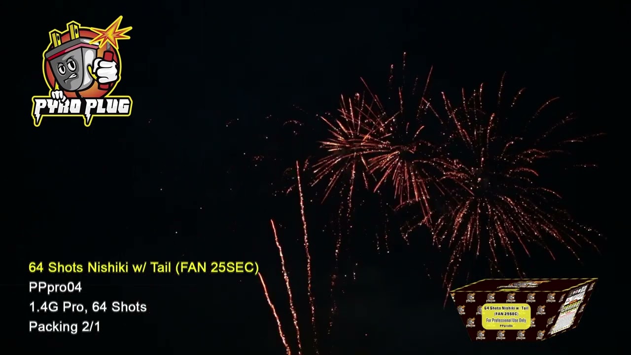 64 SHOTS NISHIKI WITH TAIL Z (27 SEC) 2/1 CASE - Brooklyn Fireworks