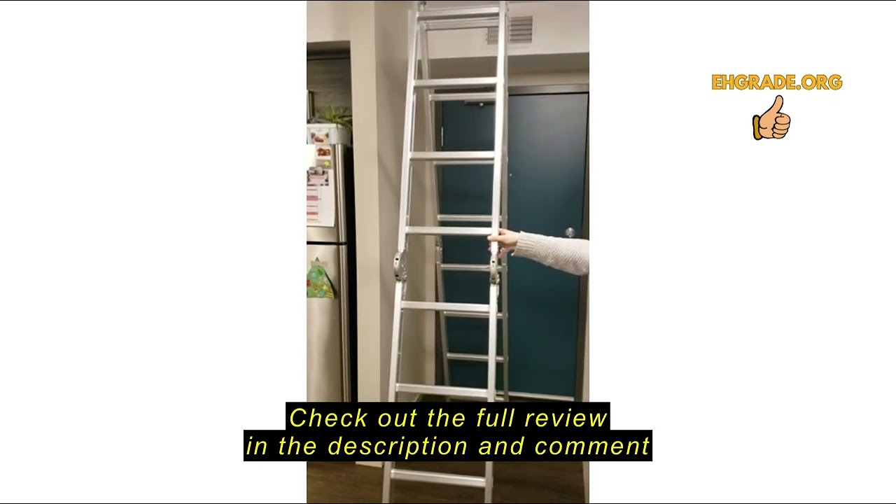 Review SogesHome Aluminum Telescopic Extension Ladder Steps Extendable Telescoping Ladder with Sprin