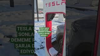 Tesla şarjlı sonlandır dememe rağmen şarja devam ediyor kaldım böyle mecbur %100 kadar bekliyorum
