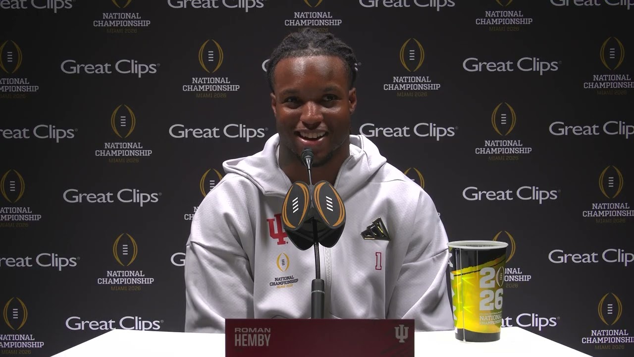Roman Hemby Discusses Indiana Hoosiers vs. Miami Hurricanes National Championship | Full Media Day