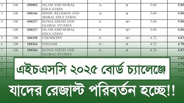 HSC 2025 পরীক্ষার বোর্ড চ্যালেঞ্জে যাদের রেজাল্ট পরিবর্তন হবে। Board challenge hsc 2025