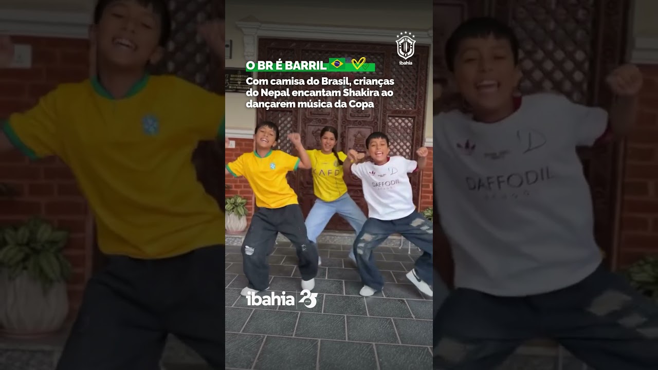 Com camisa do Brasil, crianças do Nepal encantam Shakira ao dançarem música da Copa 