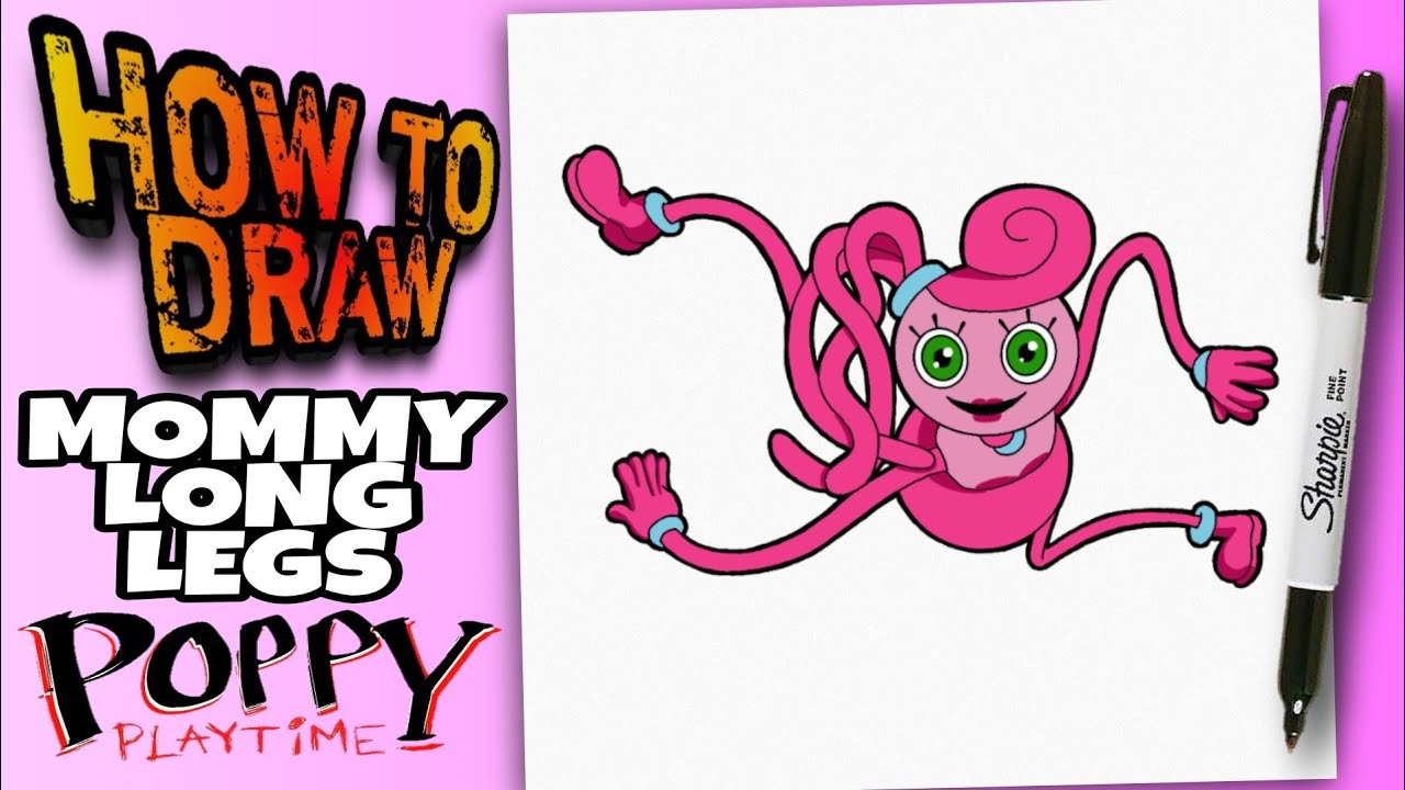 COMO DESENHAR o MOMMY LONG LEGS do POPPY PLAYTIME  how to draw mommy long  legs from poppy playtime 