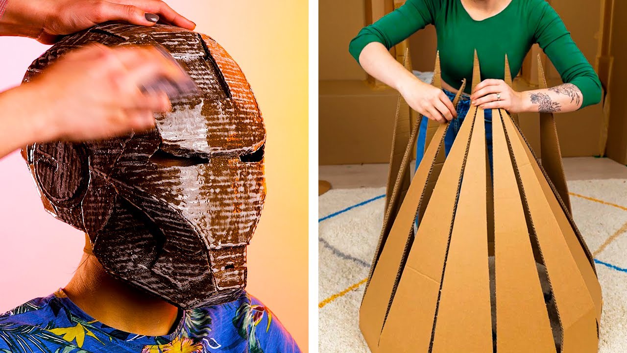 Cool cardboard crafts you can make at home - YouTube