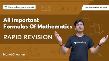 All Important Formulas Of Mathematics - Rapid Revision | JEE Mains Final Attempt | Manoj Chauhan |