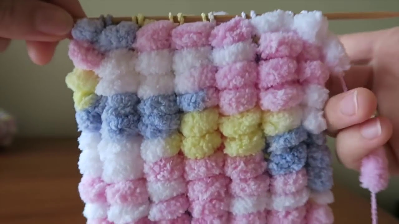 Cachecol pompom para iniciantes