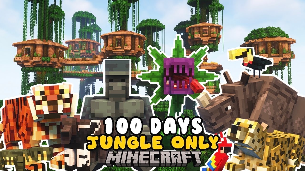 I Spent 100 Days in a Jungle Only World | Minecraft Full Movie - YouTube
