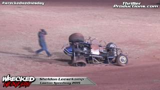 Wrecked Wednesday 18 Sheldon Leesekamp flip at Lawton Speedway in 2015