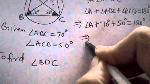 Angle ABC= 70 degrees, angle ACB = 50 degrees. Find angle BDC.