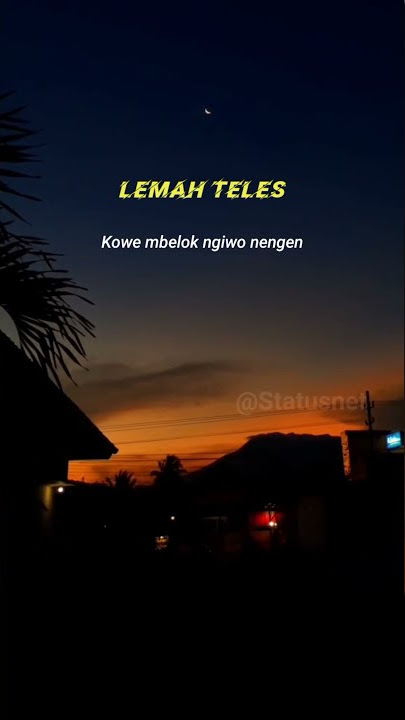 STORY WA 30 DETIK || STORY WA LIRIK LAGU || VIRAL TERBARU || LEMAH TELES Kowe mbelok ngiwo nengen