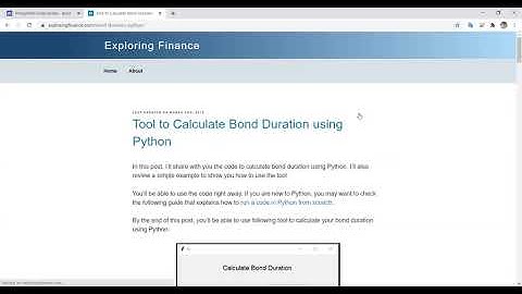 Python Code for estimating the Present Value of a Bond and reporting in a tkinter() gui