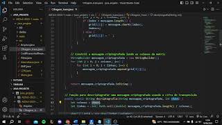 Algoritmo de Criptografia de Transposição em Java - Funcionamento e Teste