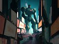 Giant Robot Spotted in Future City🤖#robot#cybersecurity#timessquare#futurecity#scifi#cyberpolygon