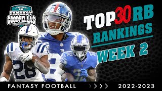 Top 30 Running Backs Rankings Week 2 - 2022 Fantasy Football