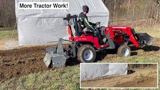 Subcompact Tractor Tilling and Grading to Plant Tree Seedlings - Massey Ferguson 1723E