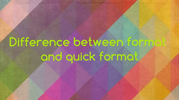 Difference between format and quick format | TekSight