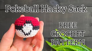 Pokéball Hacky Sack : Free Crochet Pattern | Stress Ball : Free Crochet Tutorial 