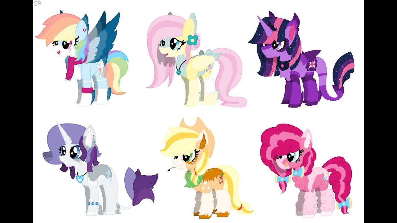 Speedpaint Mane 6 Redesigns Ms Paint Youtube