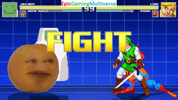 Spider-Man And Link VS Jailbot The Security Robot And Annoying Orange In A MUGEN Match / Battle