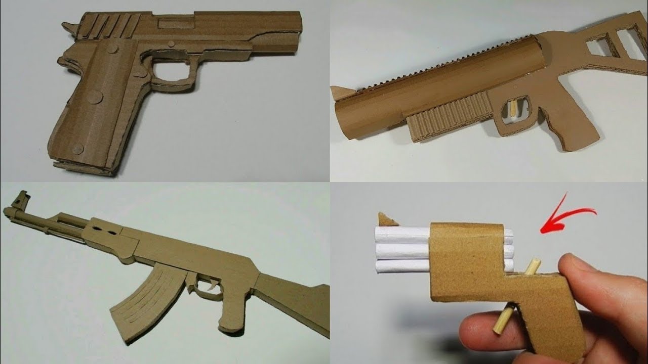 4 AMAZING CARDBOARD WEAPONS YOU CAN MAKE AT HOME YouTube