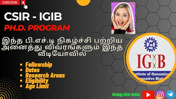 CSIR-IGIB Ph.D. Programme - Application 🤯