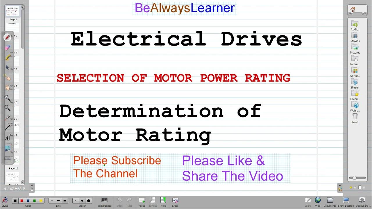 27 Continuous Duty Determination of Motor Rating Part 1 Control