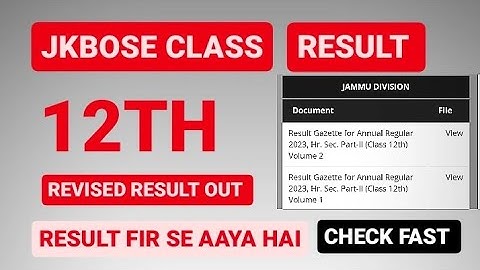 Jkbose 12th class Revised Result out 🥳🥳🥳