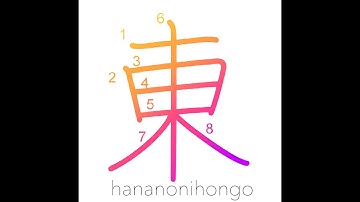 東 - east - Learn how to write Japanese Kanji 東 - hananonihongo.com