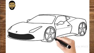 How To Draw A Ferrari Car - Easy step by step drawing