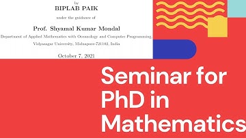 Pre-registration seminar for PhD in Mathematics