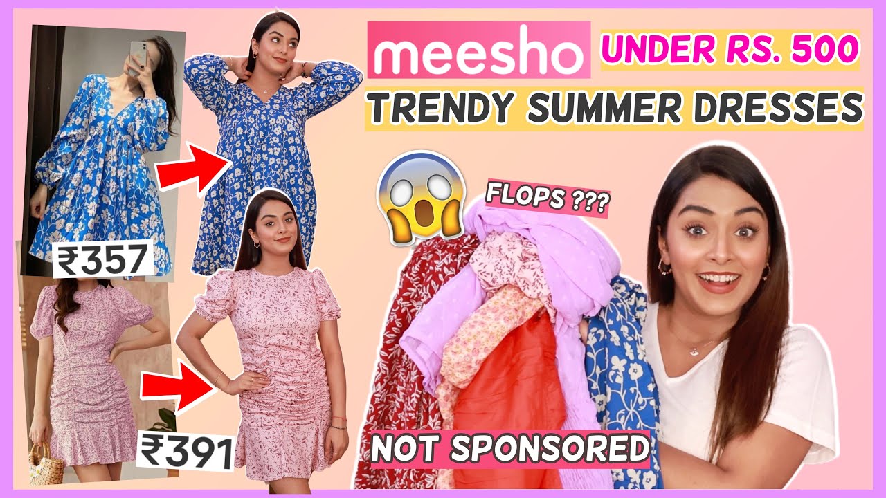 Not Sponsored, 😍 TRENDY MEESHO SUMMER DRESSES UNDER Rs. 500