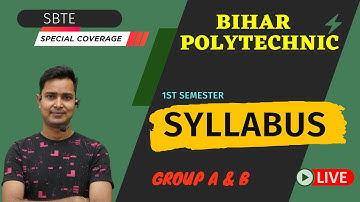 bihar polytechnic 1st semester syllabus || Syllabus - SBTE 2022-23 Download all branch