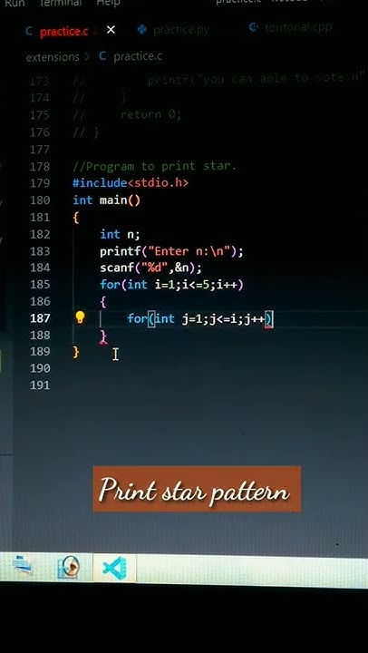 Program to print star pattern 1 in C #cprogramming #shorts #viralshorts ...