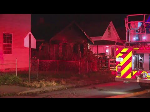 Crews battle house fire on Indy's near southwest side - YouTube