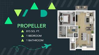 West Lafayette 1-Bedroom Apartments | Tour AVIADA’s Propeller Floor Plan