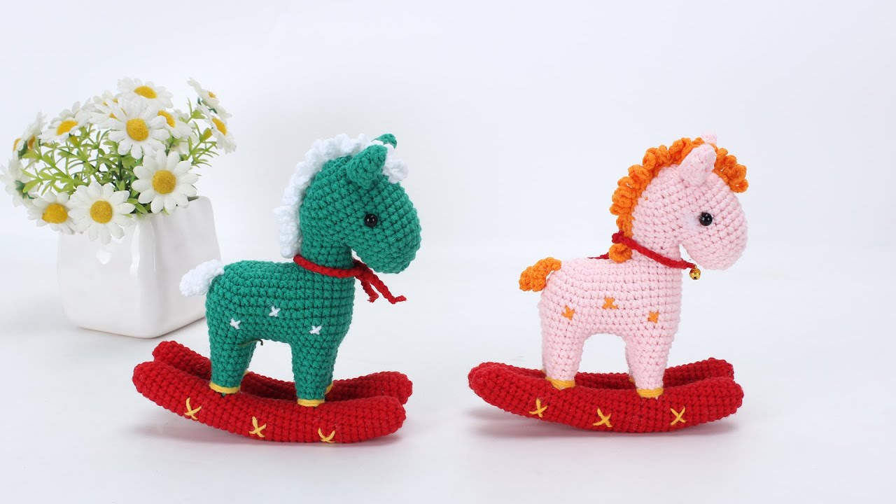 娟娟编织,小朋友的好玩伴,摇摇木马来喽第二集easy for begianners DIY Tutorial  crochet rocking horse part 2