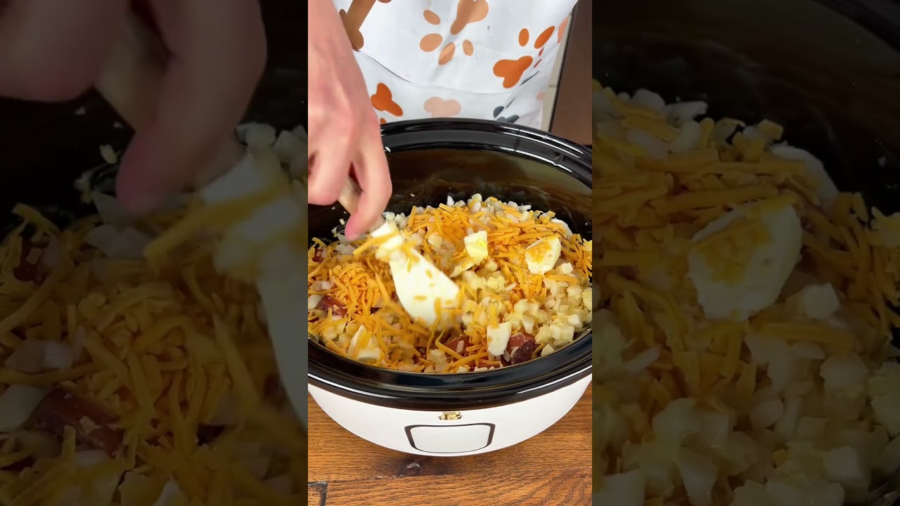Cheesy Crockpot Sausage & Hash Brown Casserole